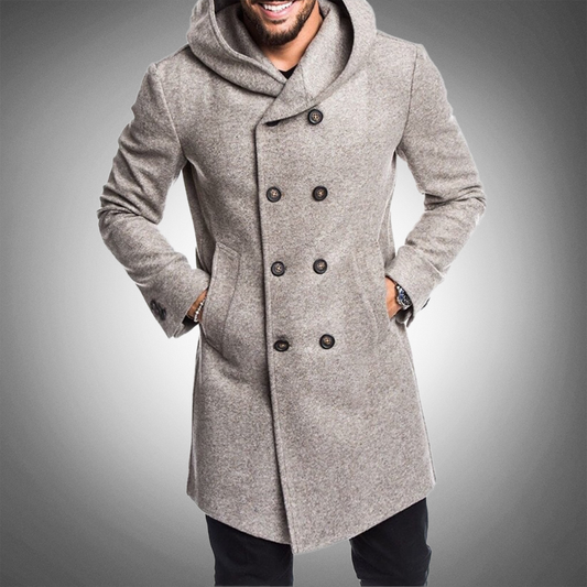 Pitkä huppu trench coat miehille - tyylikäs - vettä hylkivä - mukava