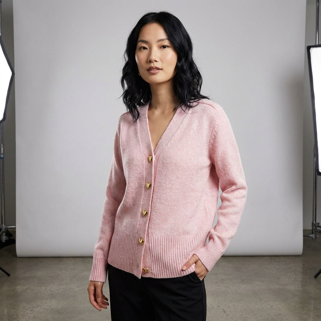 Naisten Liivi | V-kaula, Napitus, Pitkät Hihat | Syksyn Casual