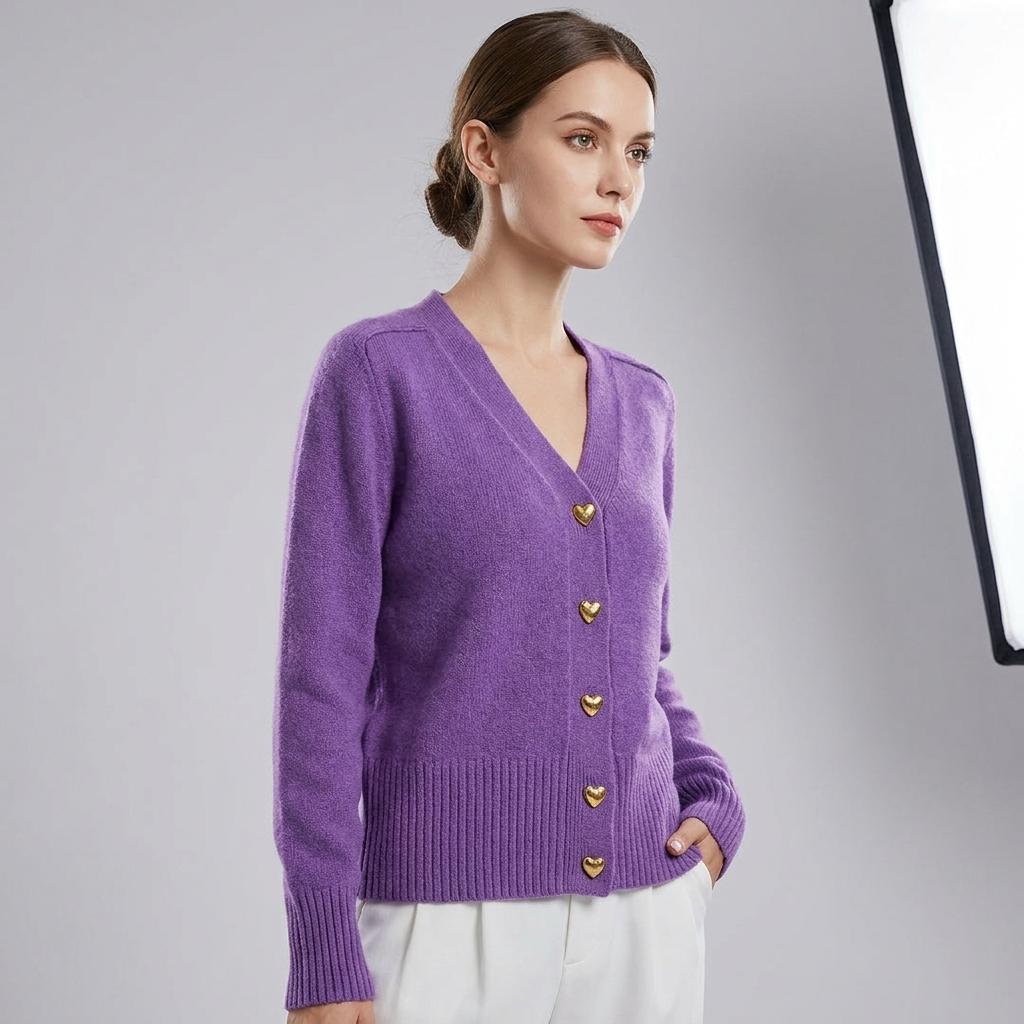 Naisten Liivi | V-kaula, Napitus, Pitkät Hihat | Syksyn Casual