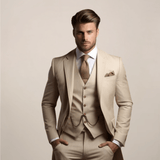 Miesten kolmiosainen slim fit puku muodolliselle tilaisuudelle