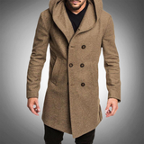 Pitkä huppu trench coat miehille - tyylikäs - vettä hylkivä - mukava