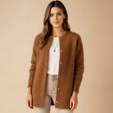 Elegantti neuletakki - Tyylikäs mukavuus - Ajaton muotoilu - EmiyoSuomi - Neulepusero Nainen