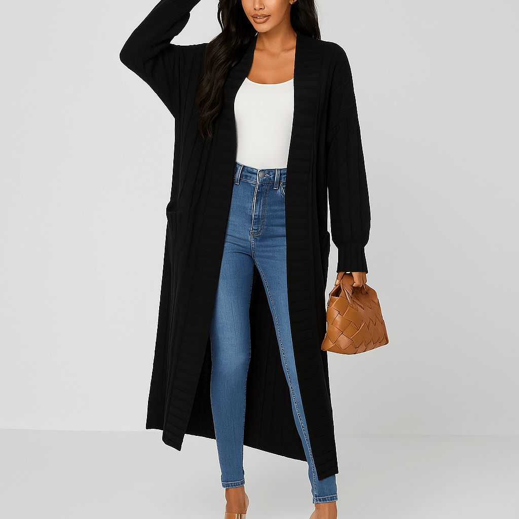 Ella Lang Cardigan - Vaatteet ja Mukavuus - Tyylikäs ja Pehmeä - EmiyoSuomi - Neuleet