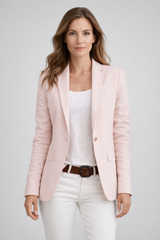 Naisten slim fit blazer lovikaulus yksinappiinen pitkähihainen jakku