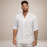 Pellavapaidat miehille | Säännöllinen istuvuus, pitkät hihat, virallinen kaulus