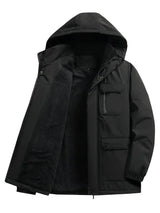 Miesten vedenpitävä hupullinen parka untuvatakit regular fit talvitakki