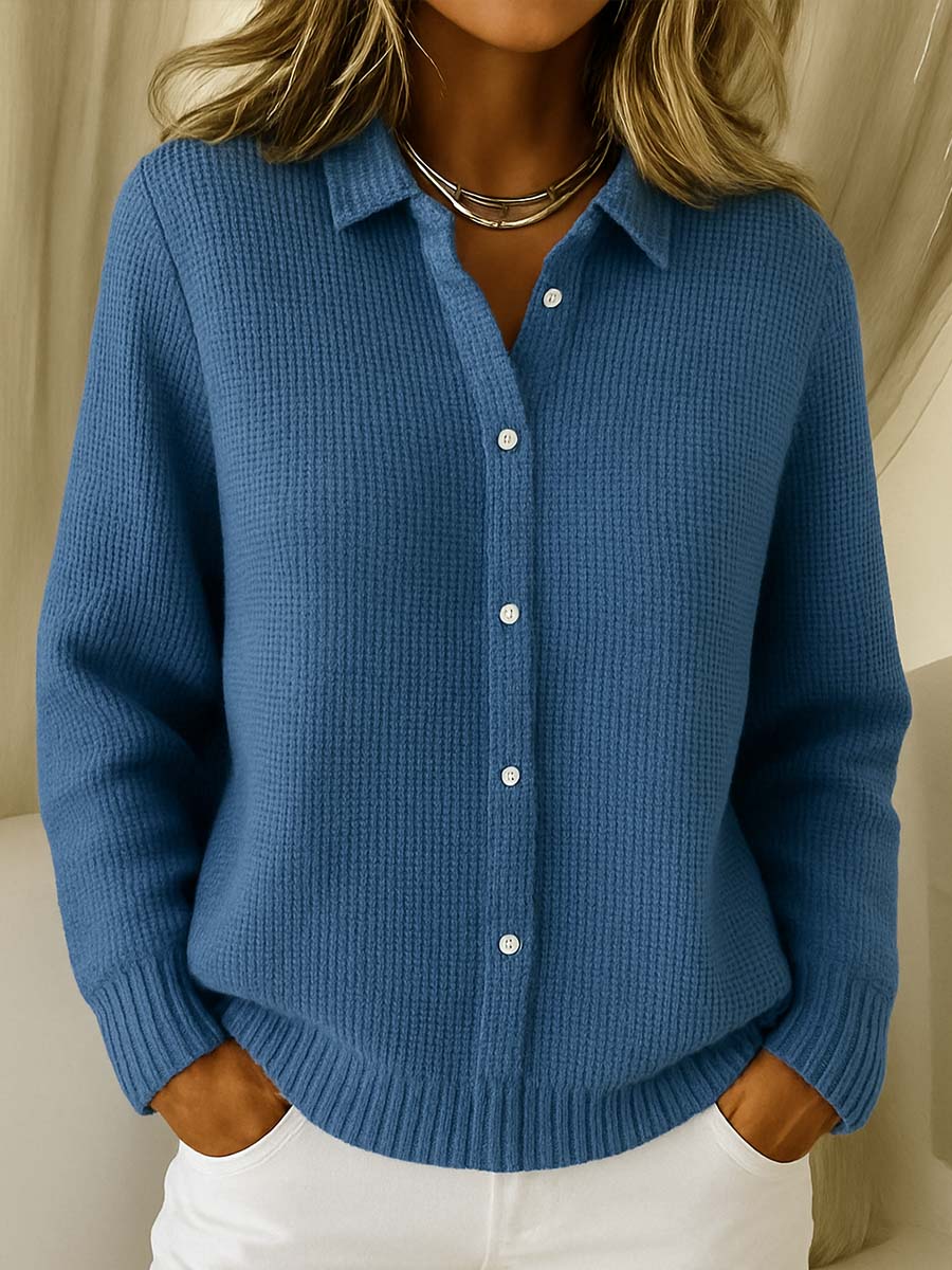 Naisten Cardigan | Pehmeä Puuvillasekoitus, Kaulus