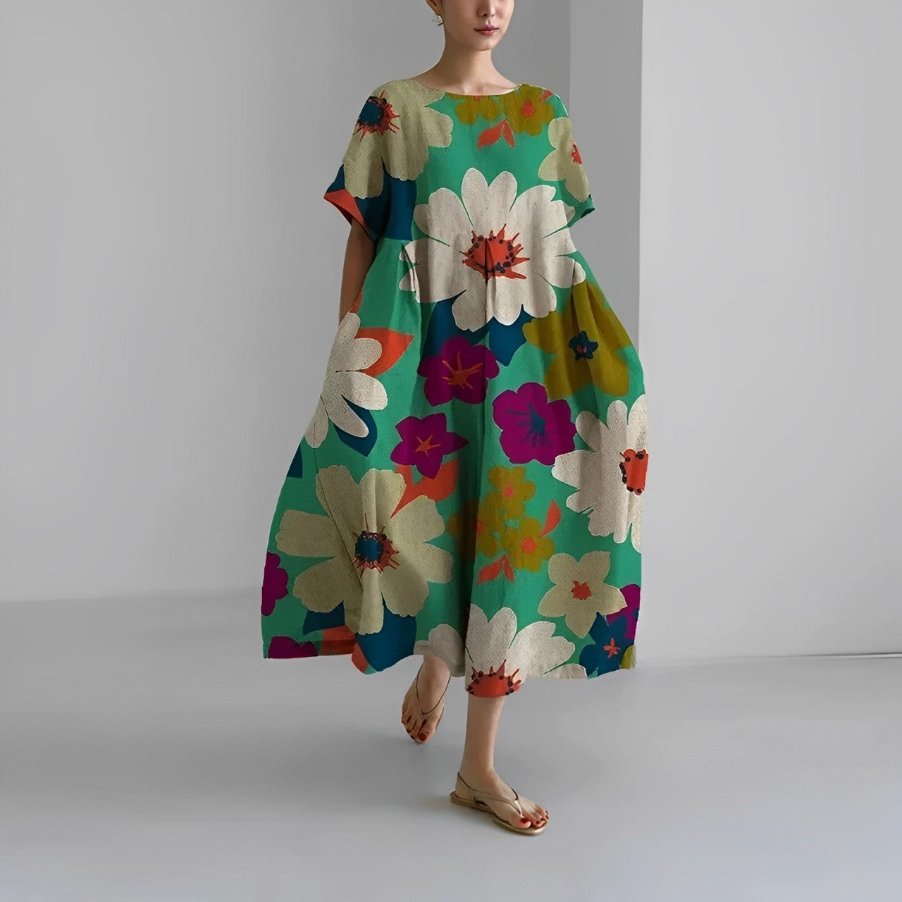 Ronja Löysä - Mekko Painettu - Mode Élégante-Mekot-EmiyoSuomi