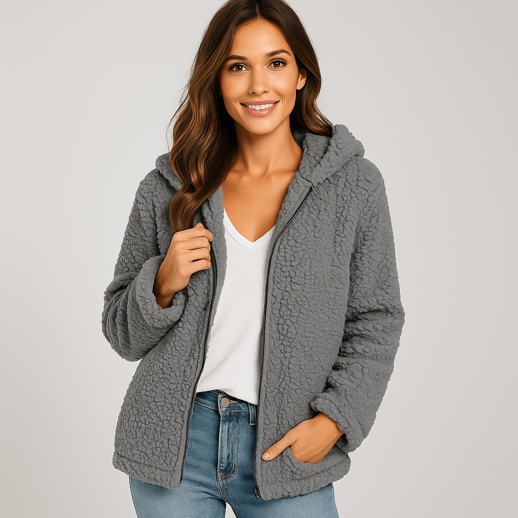 Fleece - takki hupulla - Vetoketju - Fleece - liivi Mukavuus - EmiyoSuomi - Naisten liivi