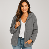 Fleece - takki hupulla - Vetoketju - Fleece - liivi Mukavuus - EmiyoSuomi - Naisten liivi