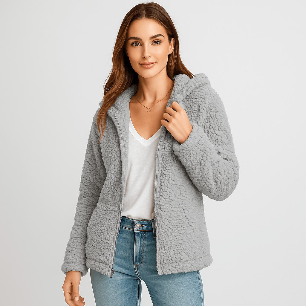 Fleece - takki hupulla - Vetoketju - Fleece - liivi Mukavuus - EmiyoSuomi - Naisten liivi