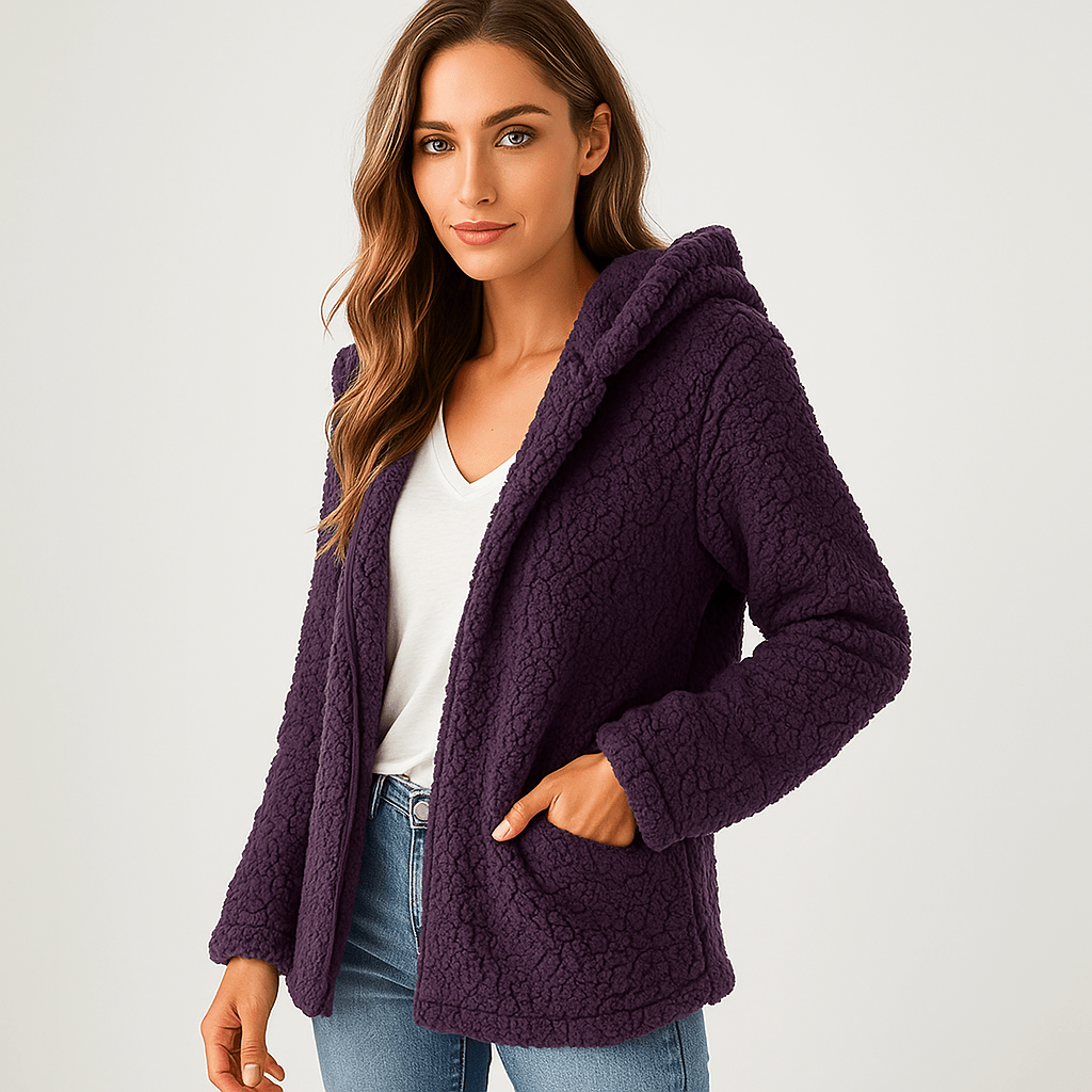 Fleece - takki hupulla - Vetoketju - Fleece - liivi Mukavuus - EmiyoSuomi - Naisten liivi