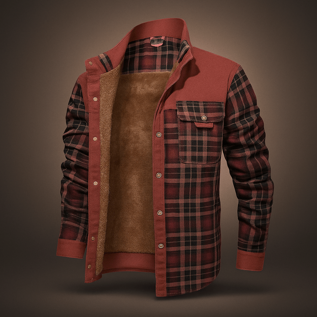 Fleecevuorattu flanellitakki miehille - Lämmin - Mukava - Tyylikäs - EmiyoSuomi - Takit - Miehet