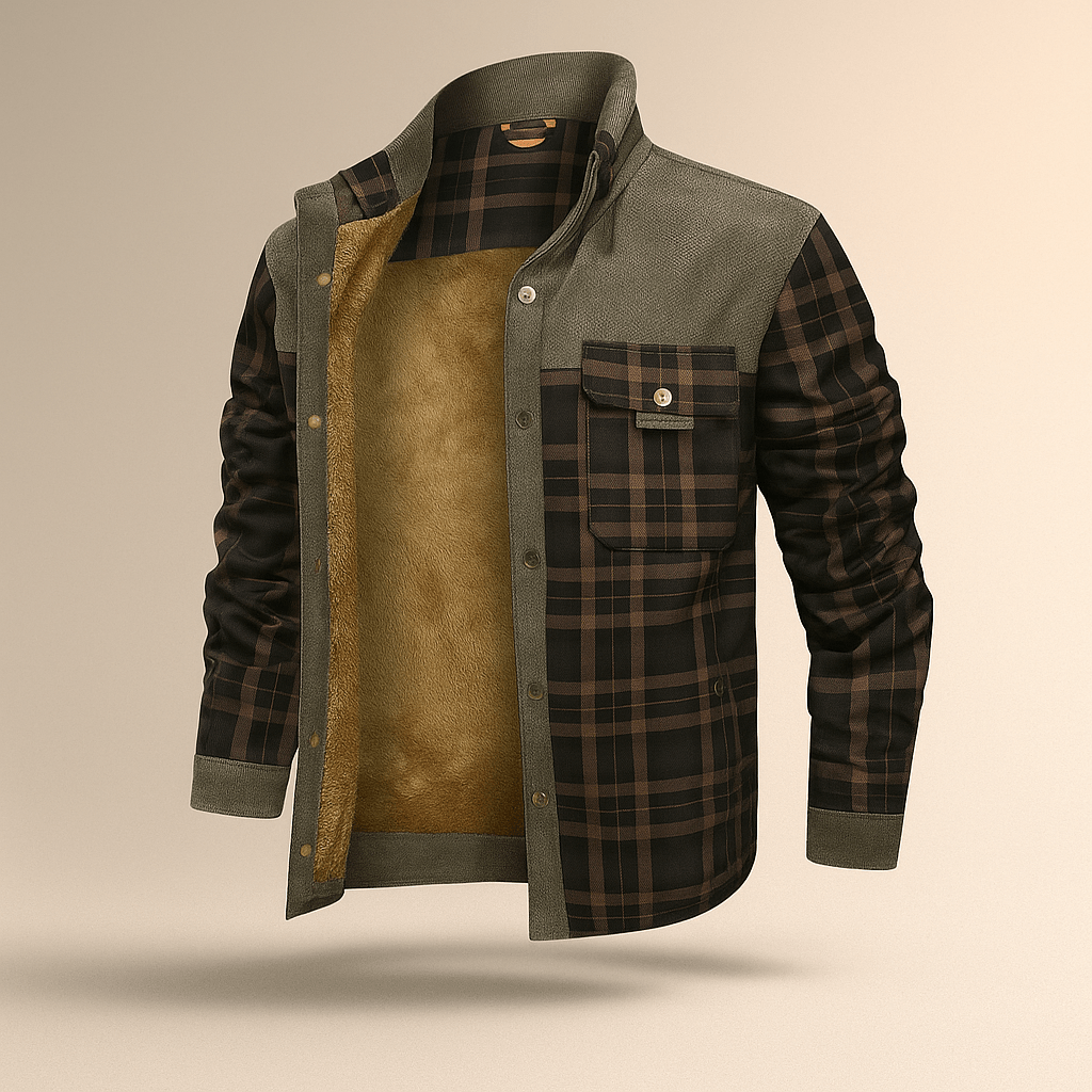 Fleecevuorattu flanellitakki miehille - Lämmin - Mukava - Tyylikäs - EmiyoSuomi - Takit - Miehet