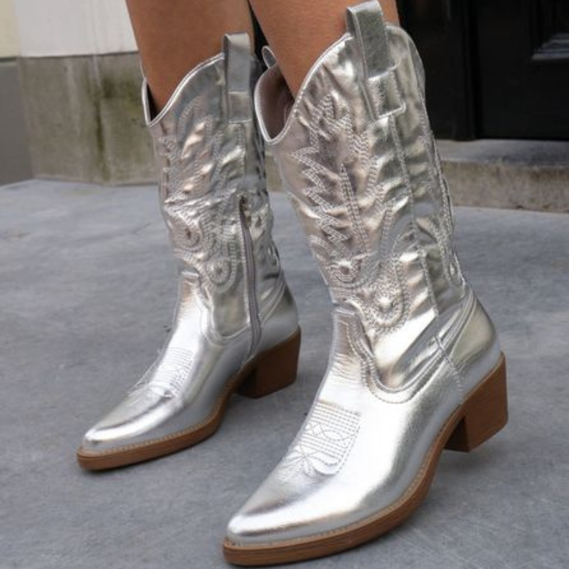 Cowboysaappaat naisille - Metallinhohtoinen - Tyylikkäät ja kestävät-kengät-EmiyoSuomi