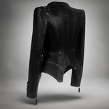 Goottilainen Nahkatakki Naisille - Vahva Tyyli - Uniikki Suunnittelu - EmiyoSuomi - Takki Nainen