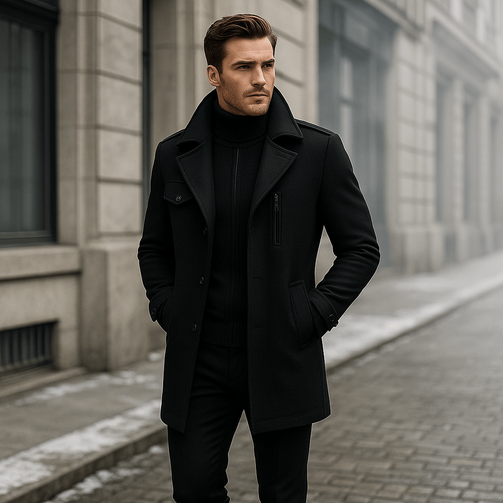 Grayson Mallitakki - Kaksinkertainen Kaulus - Tyylikäs Miesten Muoti - EmiyoSuomi - Takit - Miehet