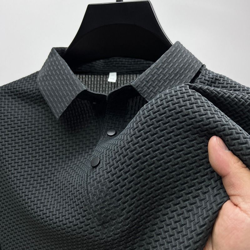 Miesten slim fit paita lyhyillä hihoilla, klassinen vapaa-ajan tyyli