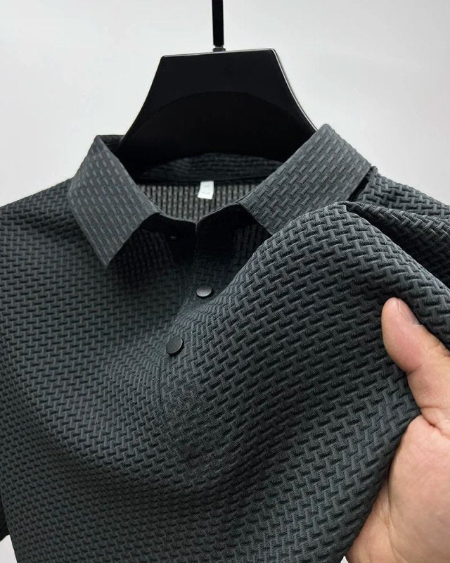 Miesten slim fit paita lyhyillä hihoilla, klassinen vapaa-ajan tyyli