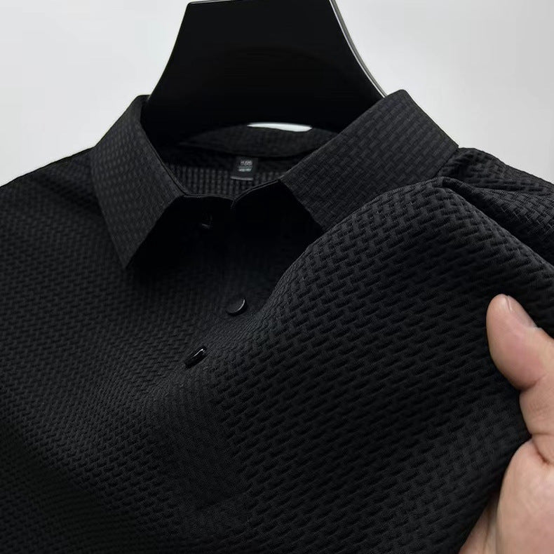 Miesten slim fit paita lyhyillä hihoilla, klassinen vapaa-ajan tyyli