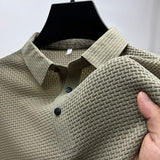 Miesten slim fit paita lyhyillä hihoilla, klassinen vapaa-ajan tyyli