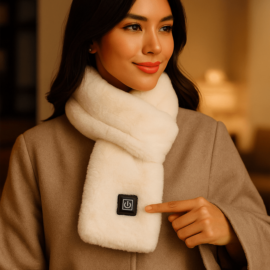 HeatCozy – Tyylikäs Lämmitettävä Huivi Tekokarvasta - EmiyoSuomi - Huivit