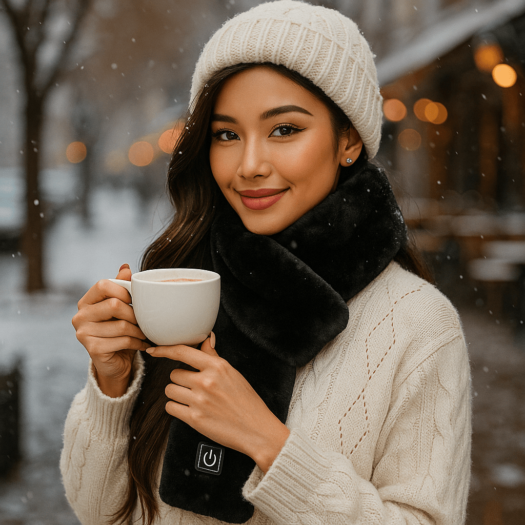 HeatCozy – Tyylikäs Lämmitettävä Huivi Tekokarvasta - EmiyoSuomi - Huivit