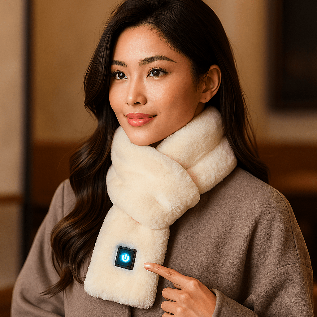 HeatCozy – Tyylikäs Lämmitettävä Huivi Tekokarvasta - EmiyoSuomi - Huivit