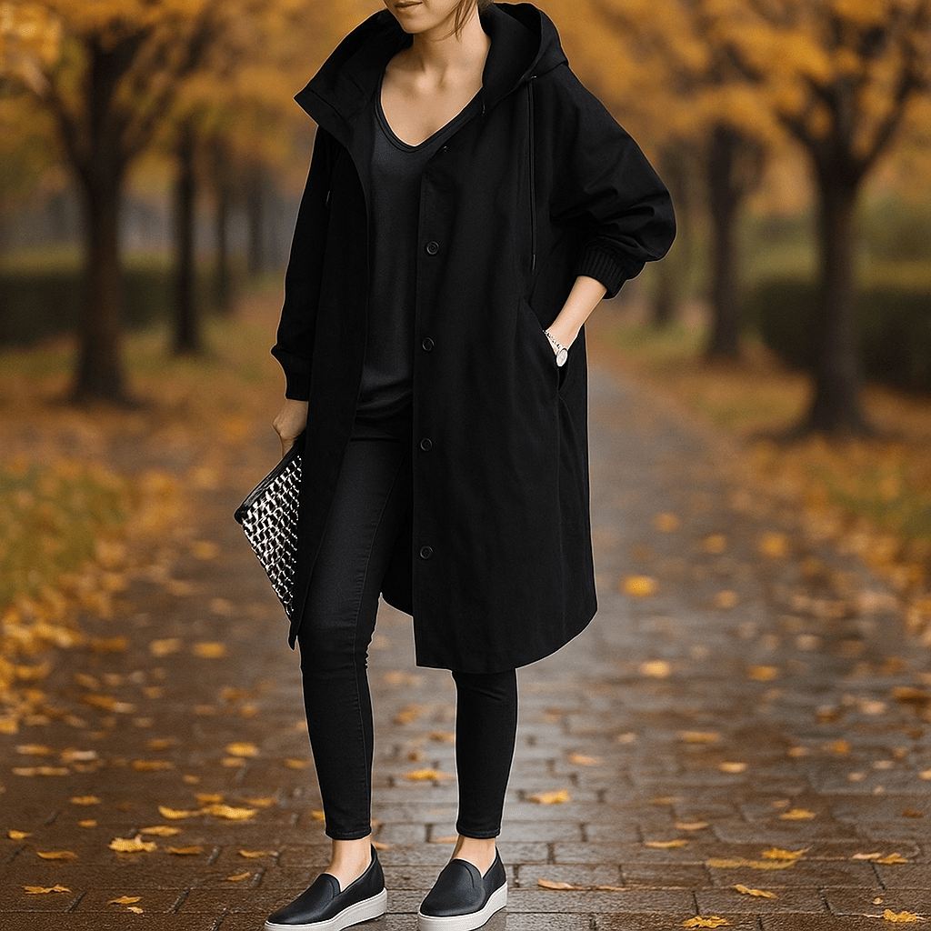 Helena - Vedenpitävä Trench Coat - Huppu - Tyylikäs Suoja - EmiyoSuomi - Takki Nainen
