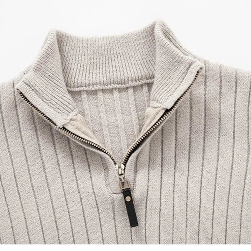 Miesten puolivetoresorineule pystykaulus slim fit leveä ribrakenne