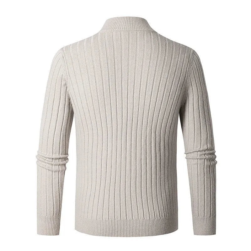 Miesten puolivetoresorineule pystykaulus slim fit leveä ribrakenne