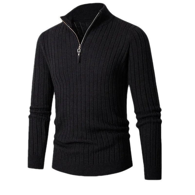 Miesten puolivetoresorineule pystykaulus slim fit leveä ribrakenne