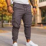 Herra Cargo Joggers - Joustava Vyötärö - Kapeat Housut - Useat Taskut - EmiyoSuomi - Jeans Miehet