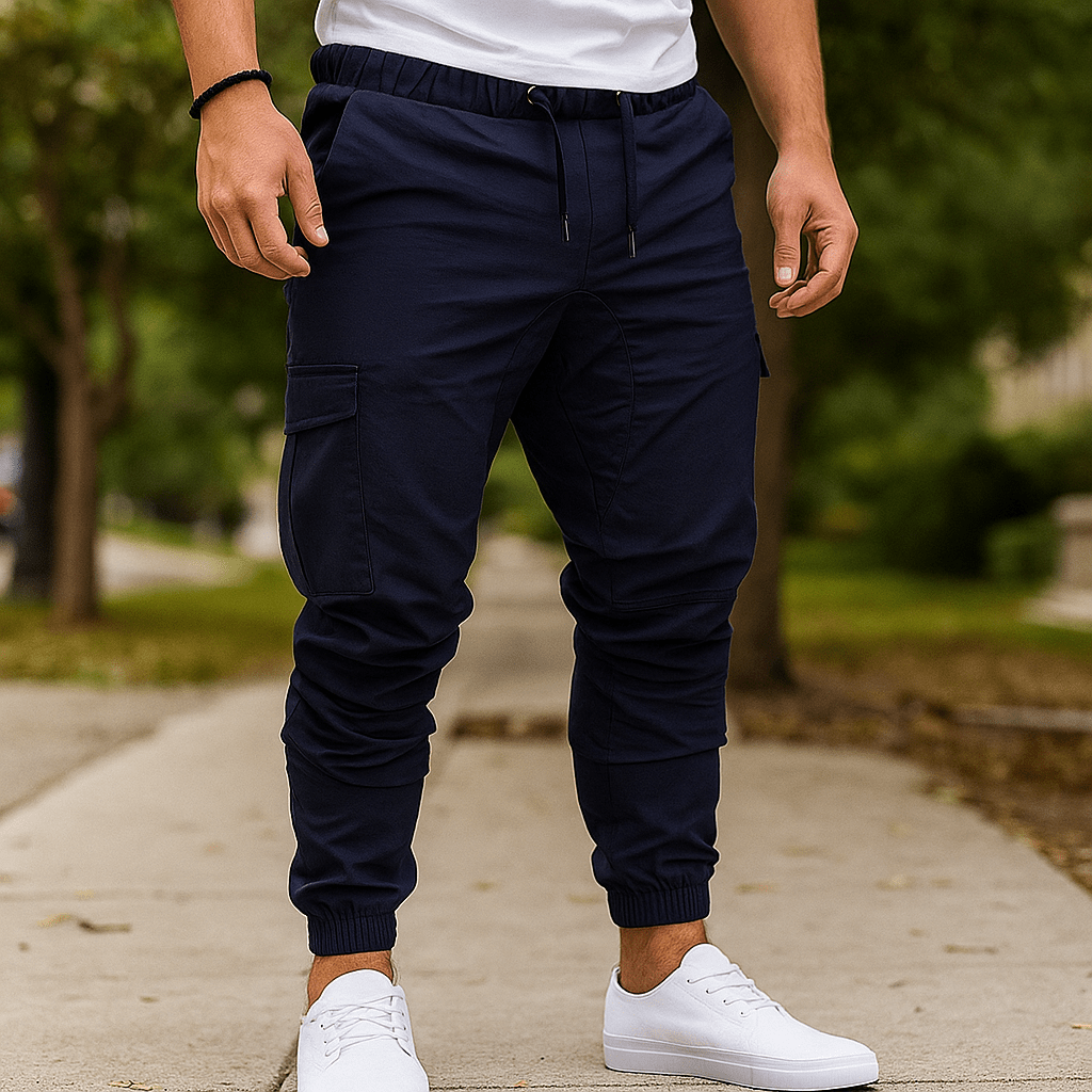 Herra Cargo Joggers - Joustava Vyötärö - Kapeat Housut - Useat Taskut - EmiyoSuomi - Jeans Miehet