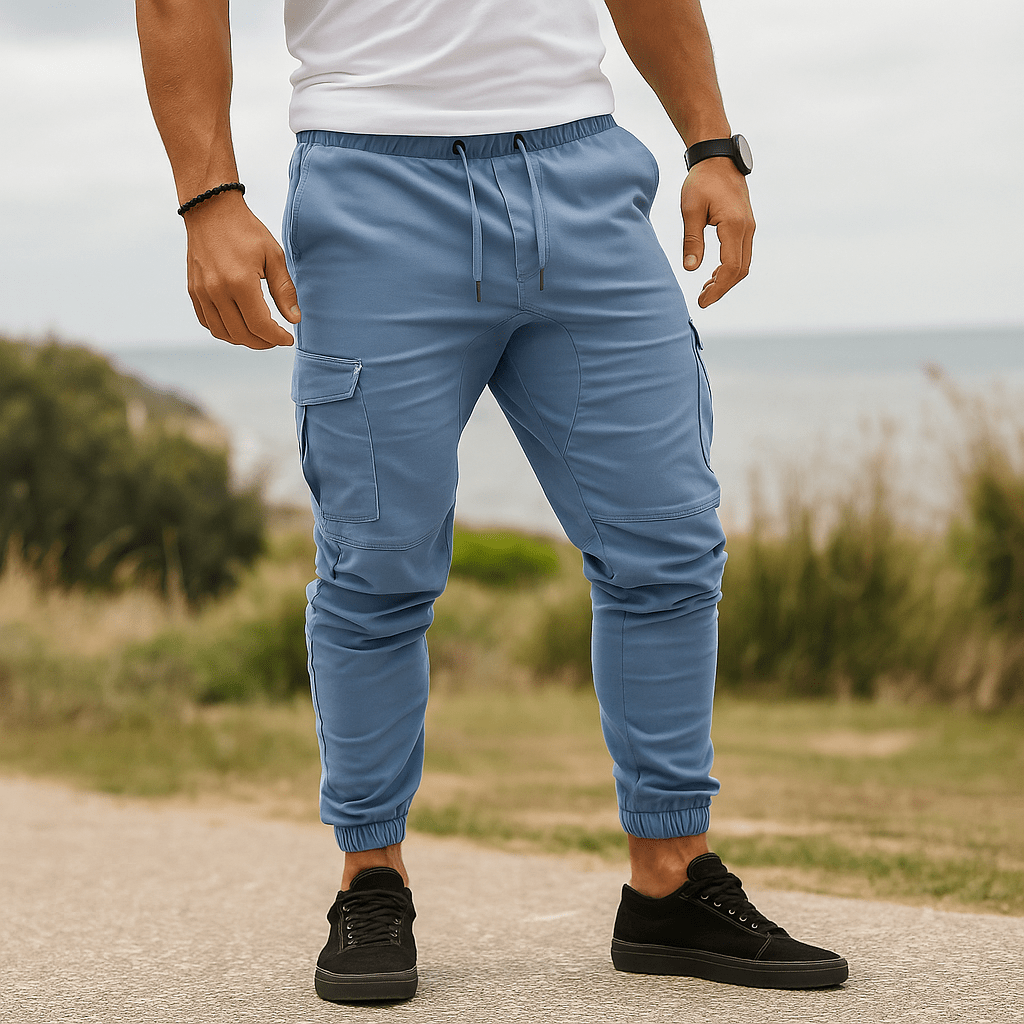 Herra Cargo Joggers - Joustava Vyötärö - Kapeat Housut - Useat Taskut - EmiyoSuomi - Jeans Miehet