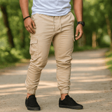 Herra Cargo Joggers - Joustava Vyötärö - Kapeat Housut - Useat Taskut - EmiyoSuomi - Jeans Miehet