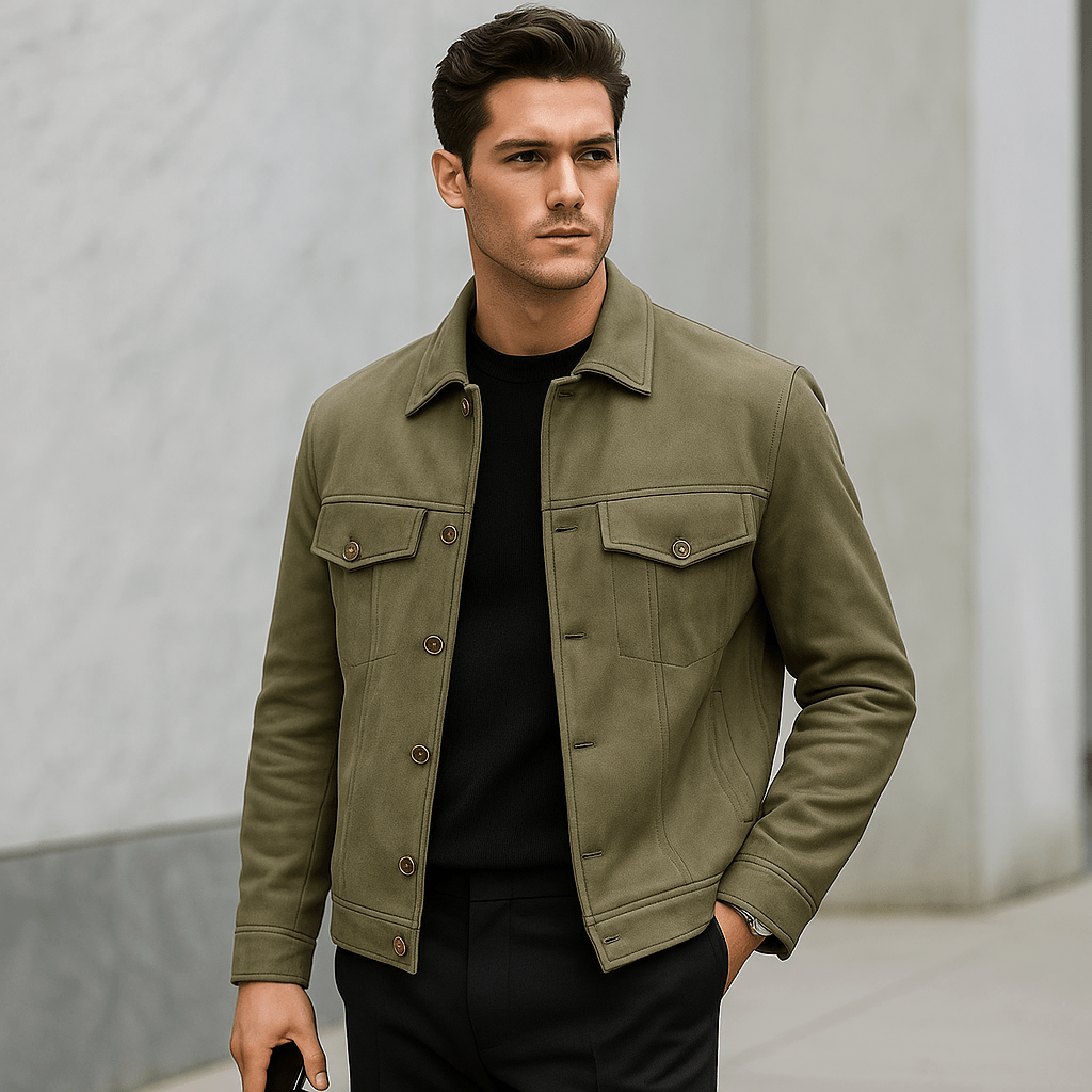 Herra takki taitetulla kauluksella - Tyylikäs mukavuus - Ajaton muotoilu - EmiyoSuomi - Takit - Miehet