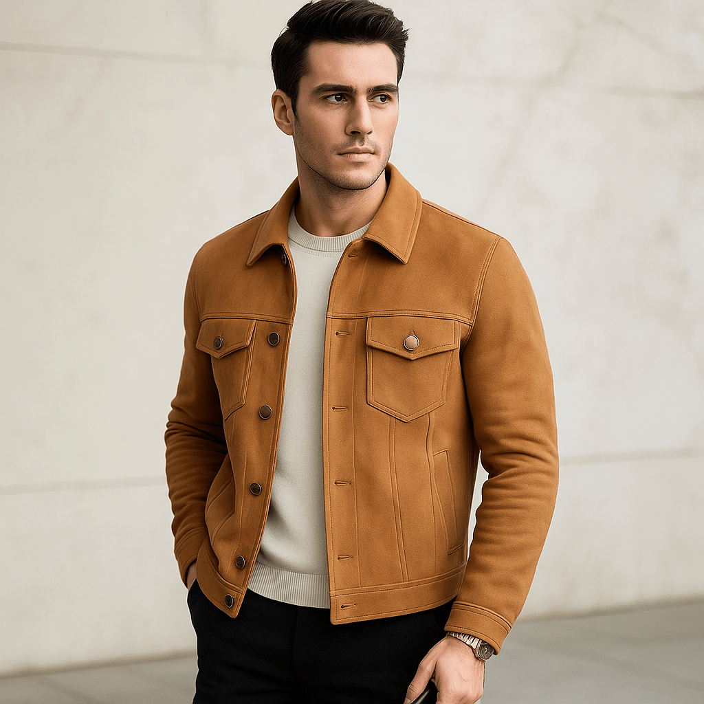 Herra takki taitetulla kauluksella - Tyylikäs mukavuus - Ajaton muotoilu - EmiyoSuomi - Takit - Miehet