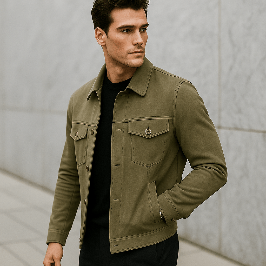 Herra takki taitetulla kauluksella - Tyylikäs mukavuus - Ajaton muotoilu - EmiyoSuomi - Takit - Miehet