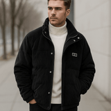 Herre Corduroy Puffertakki - Vakiokaulus - Napit - Lämmin & Tyylikäs - EmiyoSuomi - Takit - Miehet