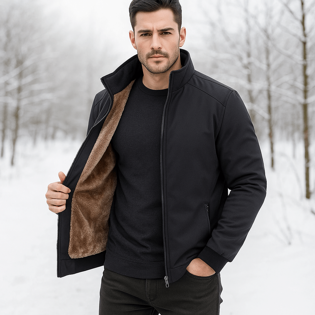 Herre Fleece Varm Standkravejakke - Mukavuus - Eriste - Tyyli - EmiyoSuomi - Takit - Miehet