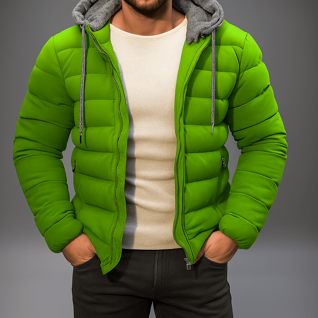 Herre kevyt talvitakki - vetoketju - huppu - kiristysnauha - EmiyoSuomi - Takit - Miehet