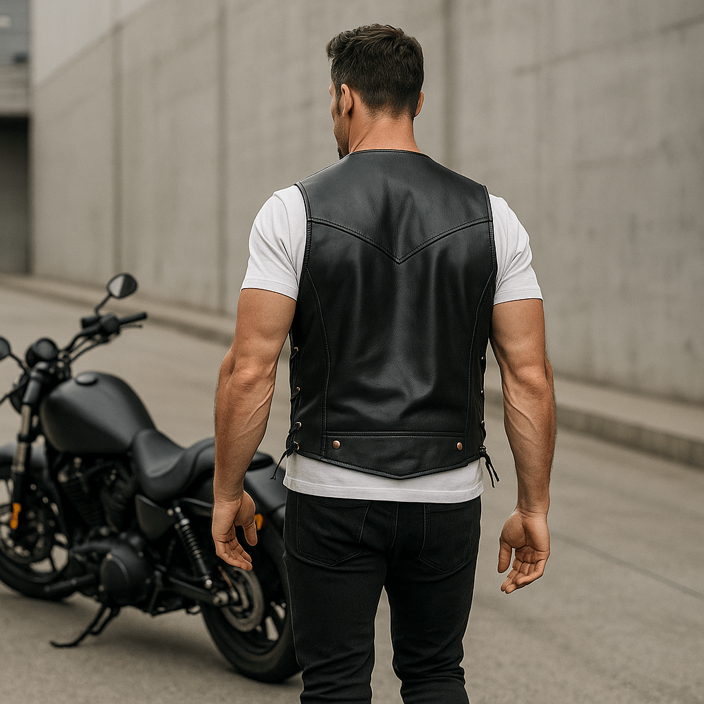 Herrer Premium nahkamoottoripyöräliivi miehille - EmiyoSuomi - Takit - Miehet