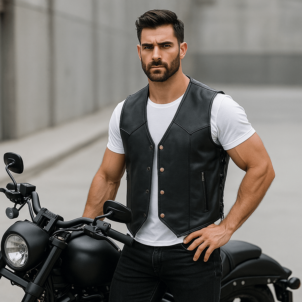 Herrer Premium nahkamoottoripyöräliivi miehille - EmiyoSuomi - Takit - Miehet