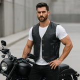 Herrer Premium nahkamoottoripyöräliivi miehille - EmiyoSuomi - Takit - Miehet