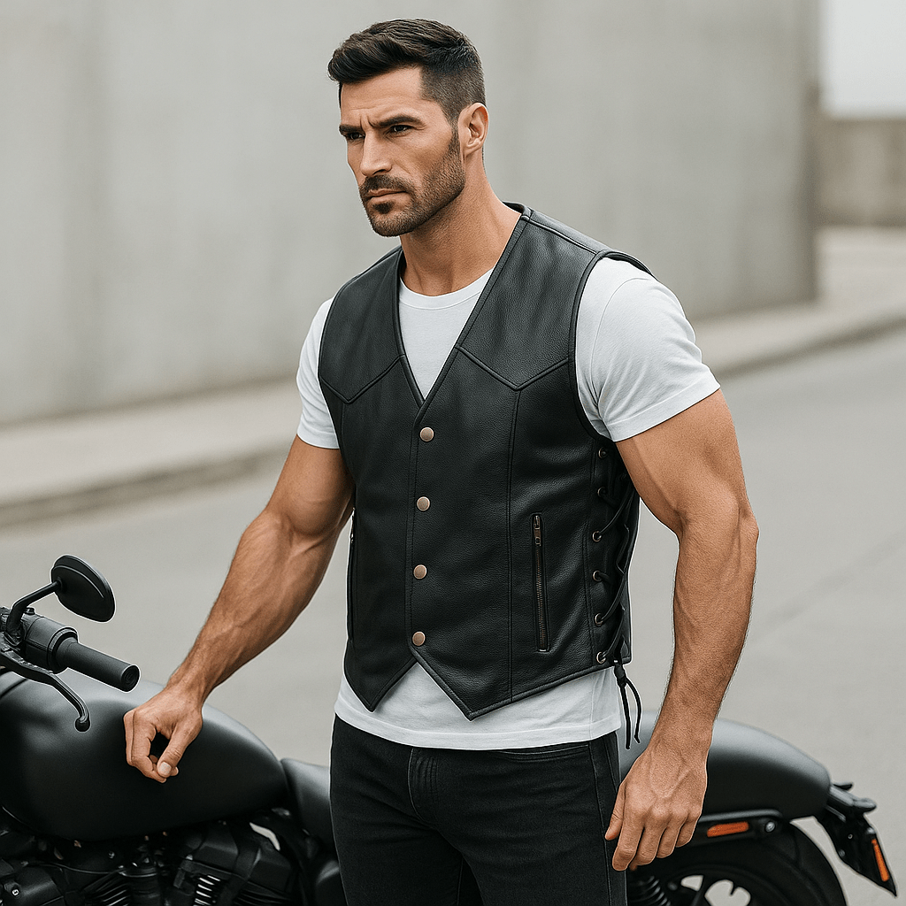 Herrer Premium nahkamoottoripyöräliivi miehille - EmiyoSuomi - Takit - Miehet