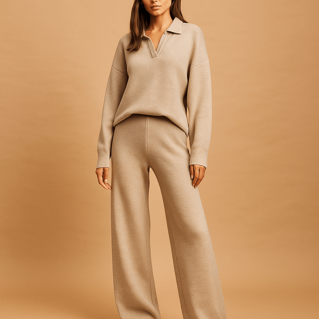 Housut ja Neulepuserosetti - Mukava - Tyylikäs - Laadukas - EmiyoSuomi - Neulepusero Nainen