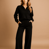 Housut ja Neulepuserosetti - Mukava - Tyylikäs - Laadukas - EmiyoSuomi - Neulepusero Nainen