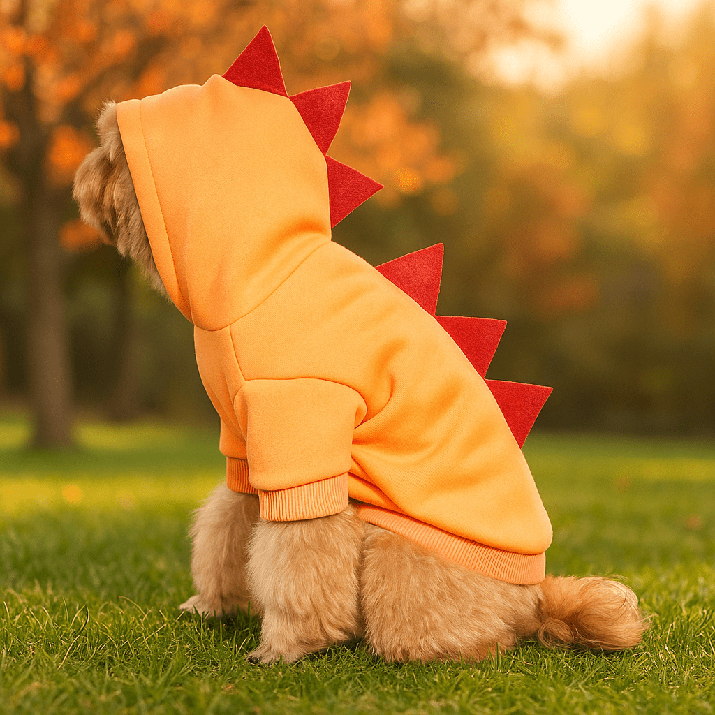 Hund Dinosaur Halloween Hoodie - Lämmin Fleece Puku - Hauska Lemmikkivaatteet - EmiyoSuomi - Halloween