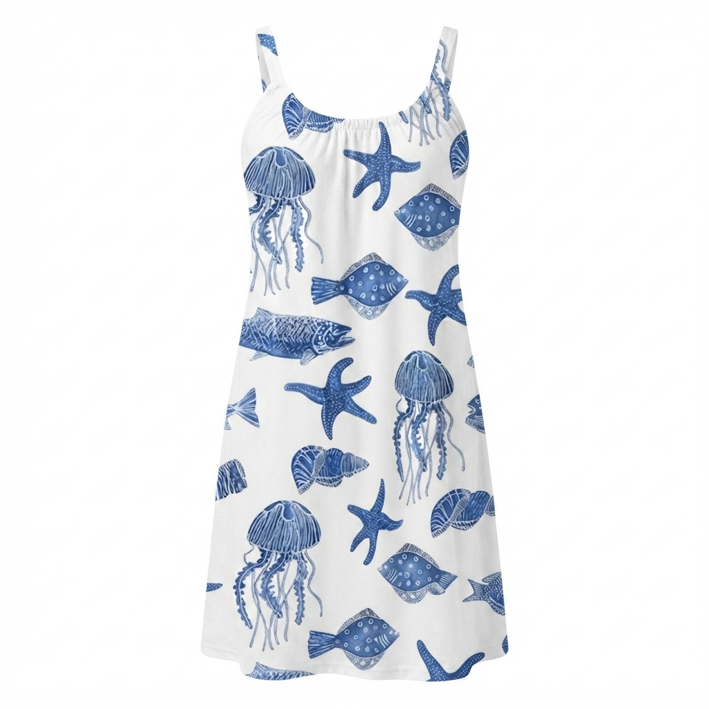 Light summer dress with ruffles and floral pattern